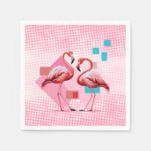 Geometrisch modern flamingo Baby shower Servet (Voorkant)