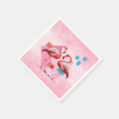 Geometrisch modern flamingo Baby shower Servet (Hoek)