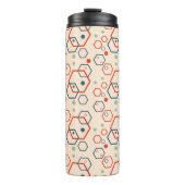 Geometrisch modern gekleurd zeshoekig patroon thermosbeker (Voorkant)