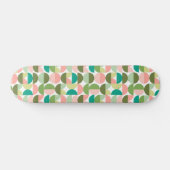 Geometrisch Modern Groen en Perzik Persoonlijk Skateboard (Horizontaal)