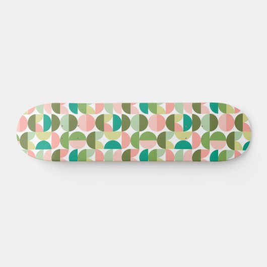 Geometrisch Modern Groen en Perzik Persoonlijk Skateboard (Horizontaal)