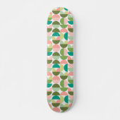 Geometrisch Modern Groen en Perzik Persoonlijk Skateboard (Voorkant)