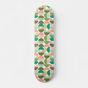 Geometrisch Modern Groen en Perzik Persoonlijk Skateboard