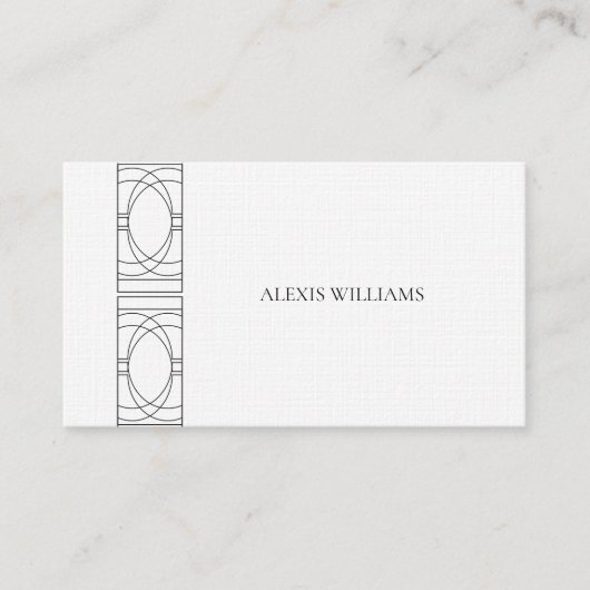 Geometrisch Modern Minimalistisch Elegant Script Visitekaartje (Voorkant)