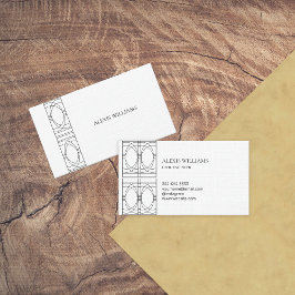 Geometrisch Modern Minimalistisch Elegant Script Visitekaartje