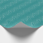 Geometrisch modern patroon Blauwgroen Cadeaupapier (Hoek)