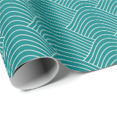 Geometrisch modern patroon Blauwgroen Cadeaupapier (Rol Hoek)
