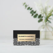 Geometrisch modern patroon | Goud Metaal Visitekaartje (Staand voorkant)