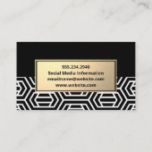 Geometrisch modern patroon | Goud Metaal Visitekaartje (Achterkant)