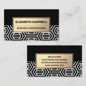 Geometrisch modern patroon | Goud Metaal Visitekaartje (Voorkant / Achterkant)