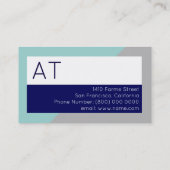 Geometrisch & modern professioneel blauw visitekaartje (Achterkant)