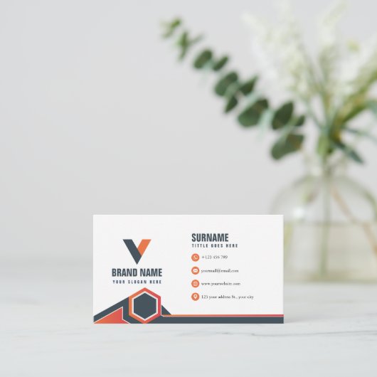 Geometrisch Modern Visitekaartje (Staand voorkant)