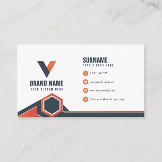 Geometrisch Modern Visitekaartje (Voorkant)
