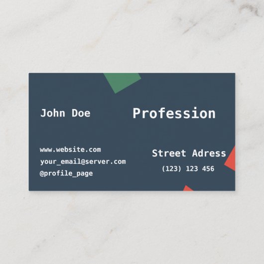 Geometrisch modern Visitekaartje (Achterkant)
