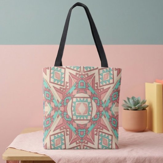 Geometrisch modern zuidwesters patroon tote bag