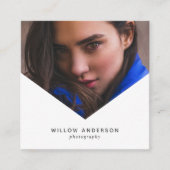 geometrisch | Moderne driehoek overlay fotografie Vierkante Visitekaartje (Voorkant)