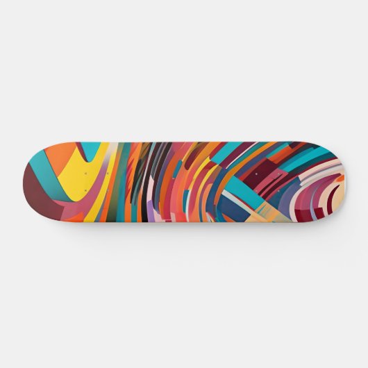 Geometrisch Moderne Kunst Abstracte Vormen Kleurri Persoonlijk Skateboard (Horizontaal)