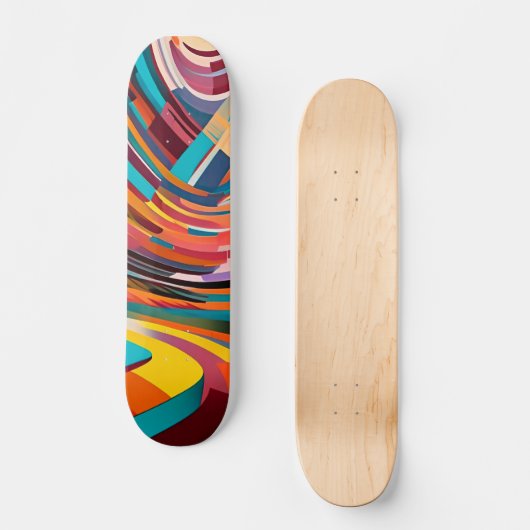 Geometrisch Moderne Kunst Abstracte Vormen Kleurri Persoonlijk Skateboard (Voorkant)