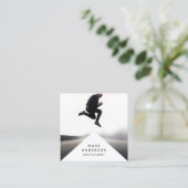 Geometrisch | Moderne minimale driehoekfoto Vierkante Visitekaartje (Staand voorkant)