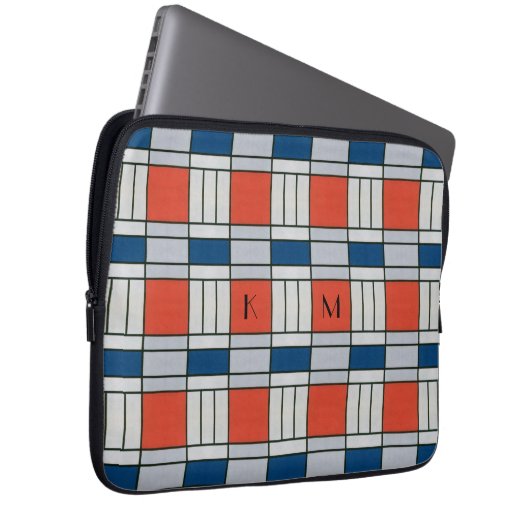 Geometrisch monogloge omloop laptop sleeve (Voorkant Rechts)