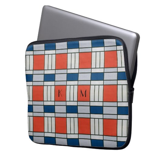 Geometrisch monogloge omloop laptop sleeve (Voorkant Links)