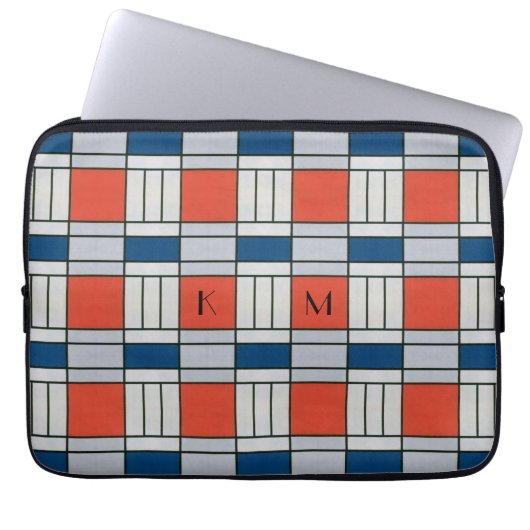 Geometrisch monogloge omloop laptop sleeve (Voorkant)