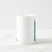 Geometrisch Monogram Blauwgroen Groen Porselein Kop (Voorkant)