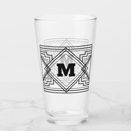 Geometrisch monogram glas (Achterkant)
