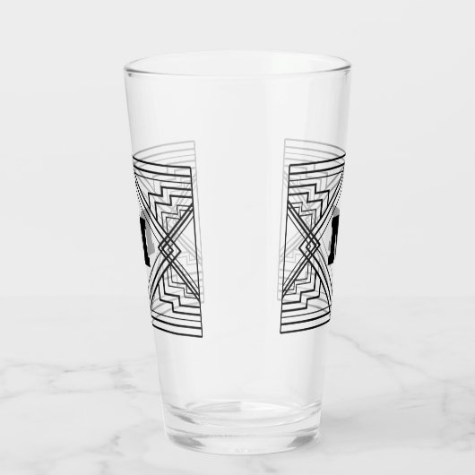 Geometrisch monogram glas (Rechts)