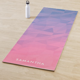 Geometrisch monogram Paars en roze verloop Yogamat