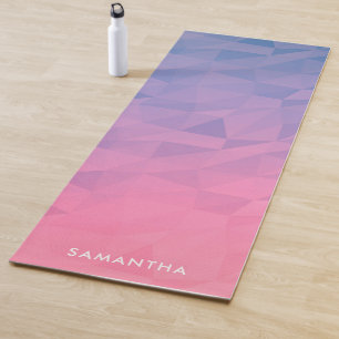Geometrisch monogram Paars en roze verloop Yogamat