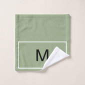 Geometrisch monogram roze groene witte strepen bad handdoek (Wasdoekje)