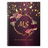 Geometrisch monogram van de goudsterren van de Bou Notitieboek (Voorkant)