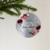 Geometrisch monogram van de milthday zilverflorale keramisch ornament