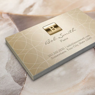 Geometrisch monogram van het predikant Modern Gold Visitekaartje