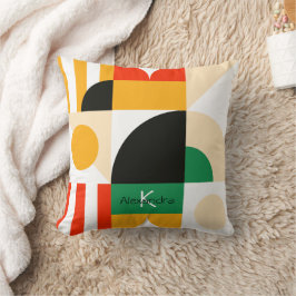 Geometrisch Monogram Vet Retro Chique Stijlvolle K Kussen
