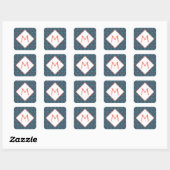 Geometrisch monogram vierkante sticker (Vel)