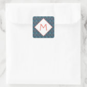 Geometrisch monogram vierkante sticker (Tas)