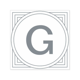 Geometrisch monogram zelfinktende stempel