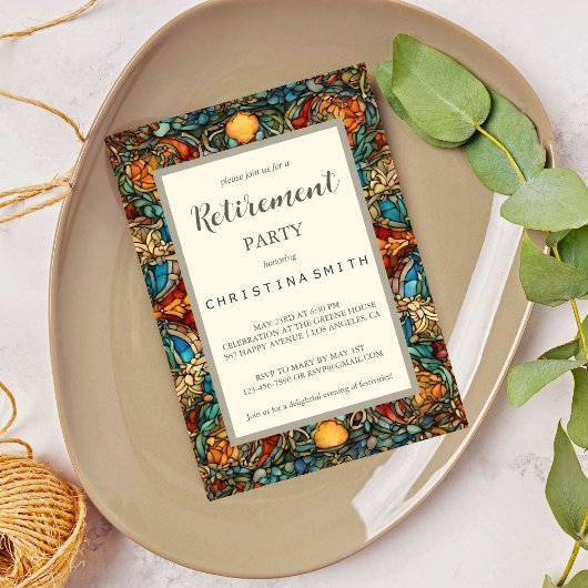 Geometrisch Mozaïek Glas in lood Pensioen Partij Kaart