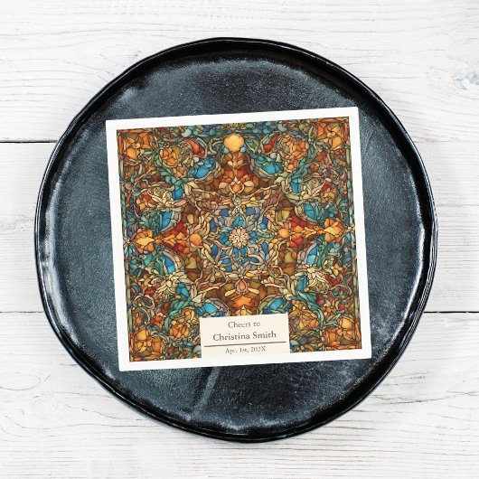 Geometrisch Mozaïek Glas in lood Pensioen Partij Servet