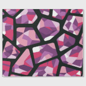 Geometrisch mozaïek, levendige roze en Paarse edel Cadeaupapier (Vlak)