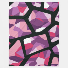 Geometrisch mozaïek, levendige roze en Paarse edel Fleece Deken