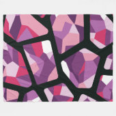 Geometrisch mozaïek, levendige roze en Paarse edel Fleece Deken (Voorkant (Horizontaal))