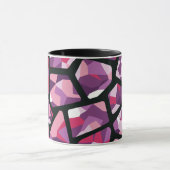 Geometrisch mozaïek, levendige roze en Paarse edel Mok (Midden)