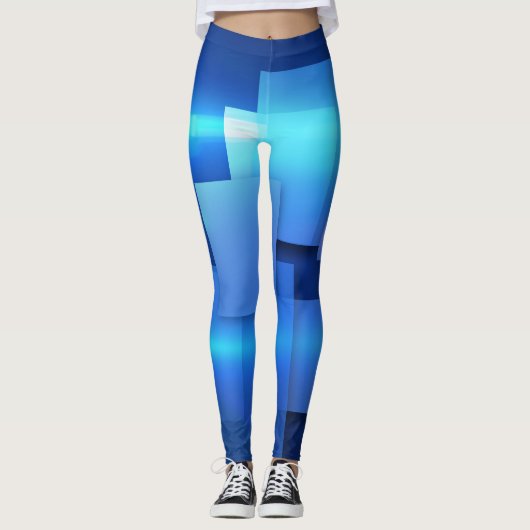 Geometrisch Mozaïek Vierkante Doos Ontwerp Leggings (Voorkant)