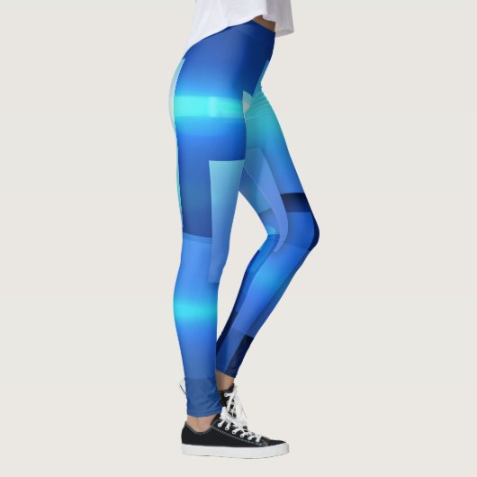 Geometrisch Mozaïek Vierkante Doos Ontwerp Leggings (Rechts)