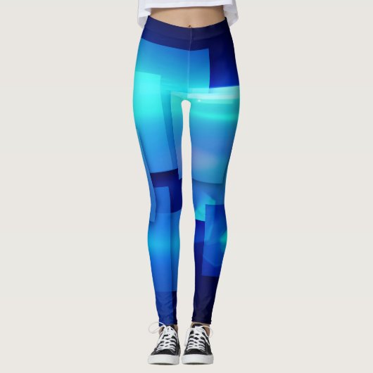 Geometrisch Mozaïek Vierkante Doos Ontwerp Leggings (Voorkant)