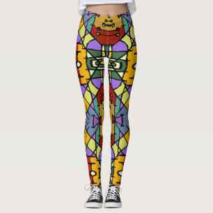 Geometrisch Mozaïek Vierkante Doos Ontwerp Leggings