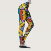 Geometrisch Mozaïek Vierkante Doos Ontwerp Leggings (Rechts)